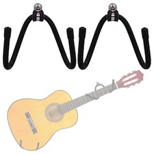 Pmsanzay Horizontal Guitar Wall Mount Hanger, 2 Pack Hanger Black