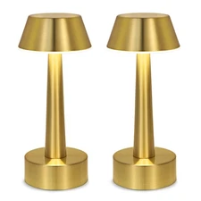 UMEXUS 2 Pack Rechargeable Small Cordless Table Lamp, LED Battery Operated To...