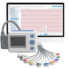AI 12 Leads ECG Monitor Dynamic ECG Systems 24 Hrs Record ECG Holter PC Software