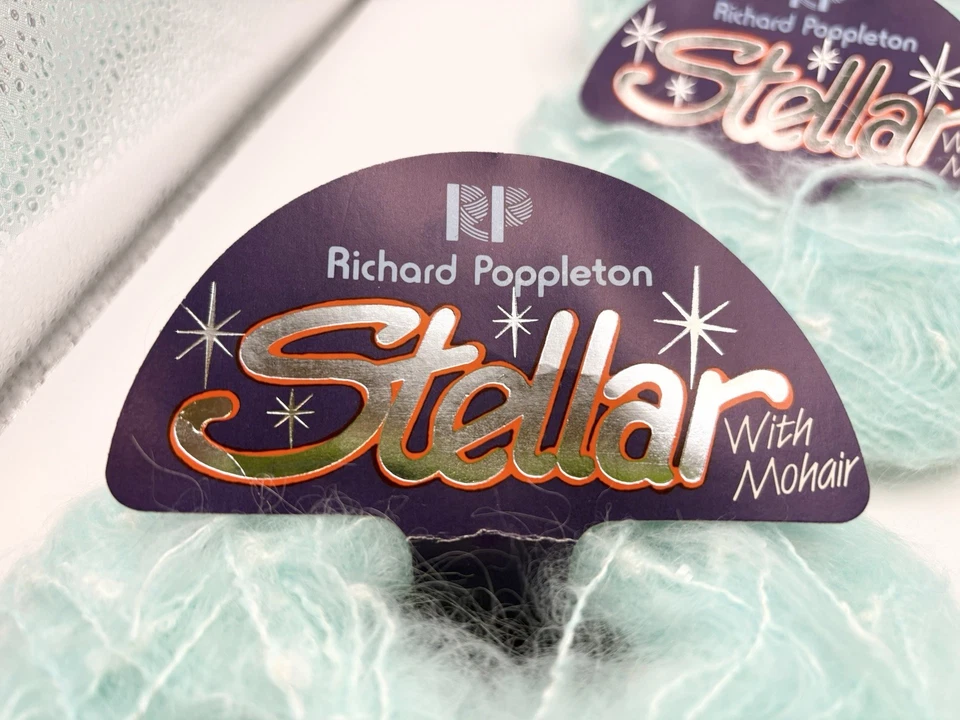 Hilo Stellar 6 madejas mezcla mohair ~ azul claro ~ 20 g 50 yardas cada 300 yardas en total Foto 4 de 4