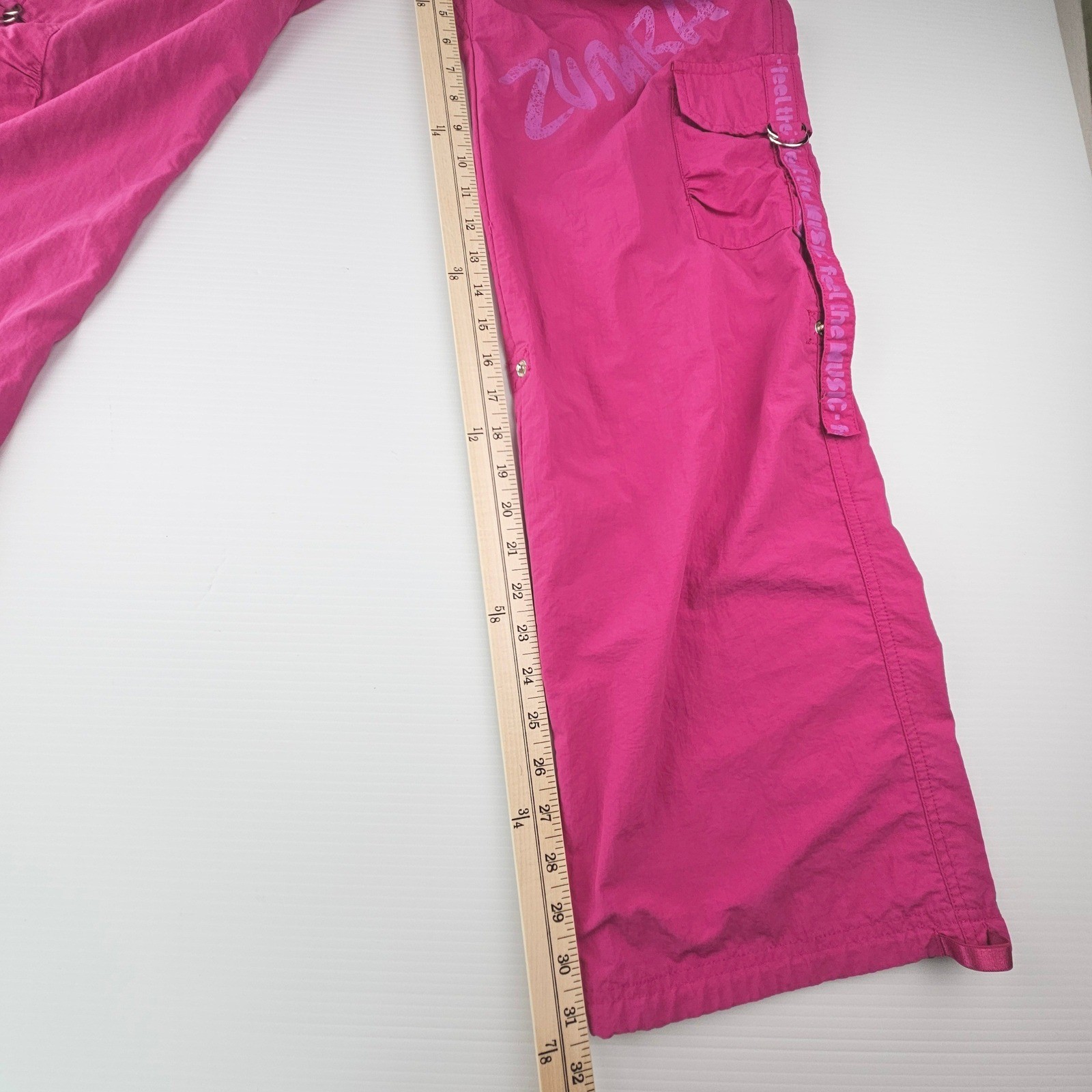 Zumba Feel the Music Cargo Pants Pink Nylon Dance Trousers Medium RN131301 image 5
