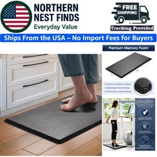 Cushioned Anti-Fatigue Kitchen Mat - 0.75” Waterproof Non-Slip Comfort Rug 17x31
