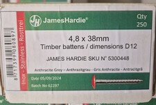 James Hardie Ral 7016 Anthracite Grey Cladding Screws 38mm, BOX OF 250