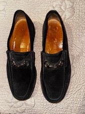 Gucci Horsebit Suede Black Loafers Mens Size 10D