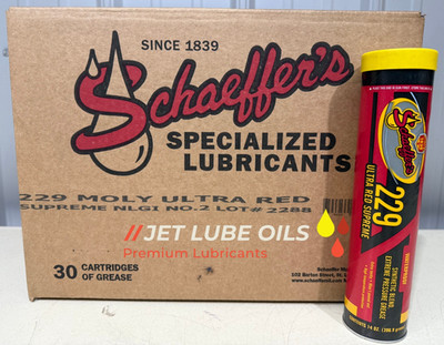 Schaeffer's 229 Ultra Red Supreme Tacky NLGI #2 Grease 30 Tube Case