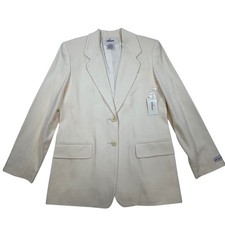 Worthington 100% Merino Wool Blazer Off White Size 10 NWT Vintage Original
