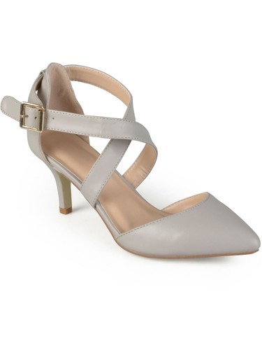 JOURNEE COLLECTION Womens Grey Beige Riva Pointed Toe Stiletto Pumps Shoes 9