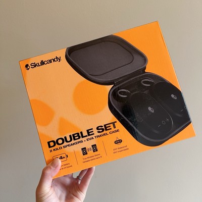 Skullcandy Kilo Wireless Bluetooth Double Speaker Set wt Case Bundle 2-pack