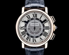 Cartier W1555951 Rotonde de Cartier Central Chronograph 18K RG Silver Dial