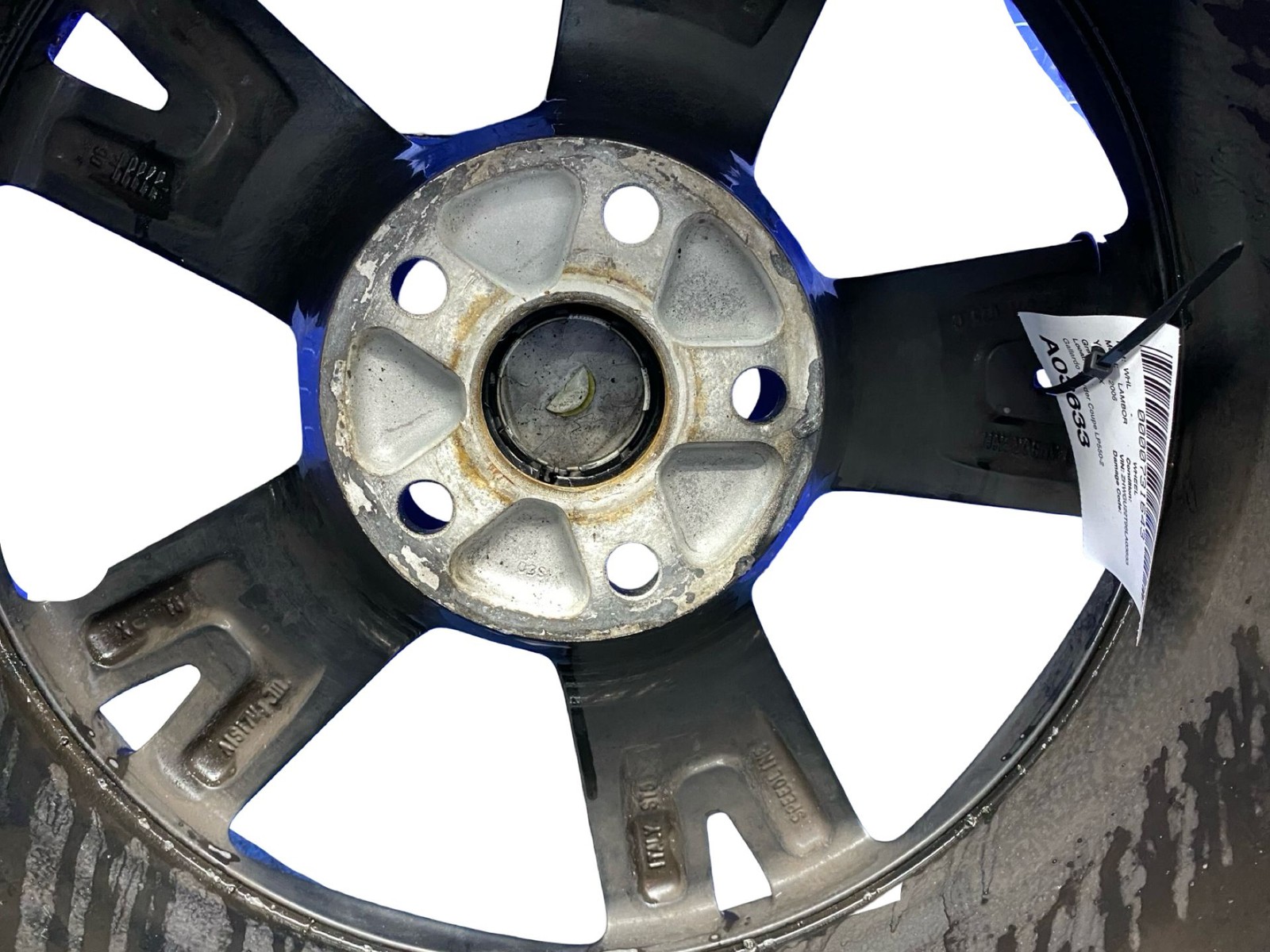 04-14 LAMBORGHINI Gallardo Spyder 19X11 Front 5 Spoke Callisto Wheel Rim Black