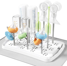 Portable Baby Bottle Drying Rack with Drain Mat  Tray, BPA Free