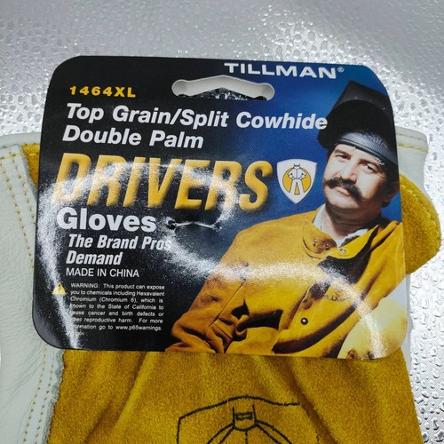 Tillman 1464XL Men's Top Grain/Split Cowhide Double Palm Driver Gloves Size XL - Picture 3 of 6