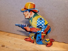 VERY NICE KIRCHOFF TIN LITHO WESTERN COWBOY SHOOTING CLICKER TOY 3