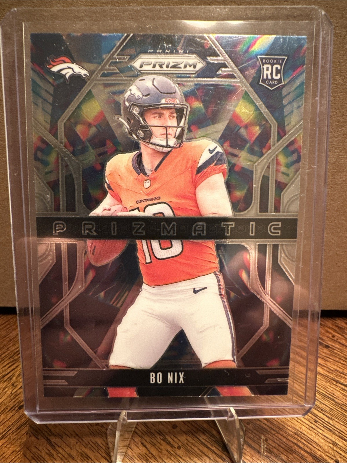 2024 Panini Prizm - Prizmatic #11 Bo Nix RC Denver Broncos Green Wave