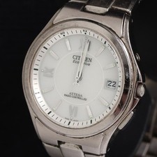 Citizen H110T011331 Eco Drive Watch Timepiece White Dial Mens Wristwatch