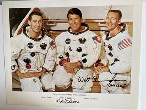 Walt Cunningham/Wally Schirra Signed 11 X 14 Color Photo