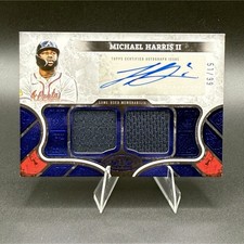 Topps 2025 Tier One Michael Harris II #AT1R-MH Blue Dual Auto Relic 51/99 Braves