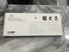 Rii RK100+ Tastiera da gioco multimediale retroilluminata LED colori misti cablata PC desktop