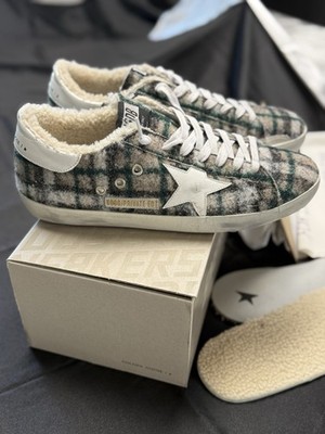 Golden Goose Super-Star Classic Tartan beige/grün weißer Stern EU 42