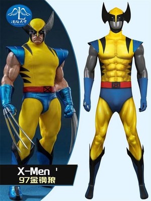 X-Men '97 Wolverine DC Comic Jumpsuit Cosplay Custome Outfit Mask/Claw Men Set