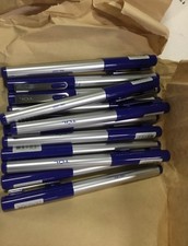 TUL Gel Pens Blue Ink Medium Point Gray Barrel Capped Pen Pack of 12 New
