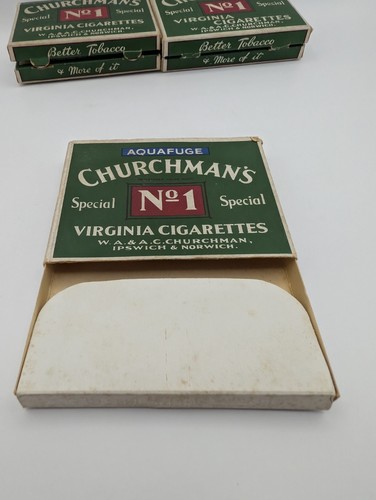 Churchmans Cigarette Packets/Boxes X3 Empty Vintage Prop Man Cave Bar Etc - Picture 5 of 16