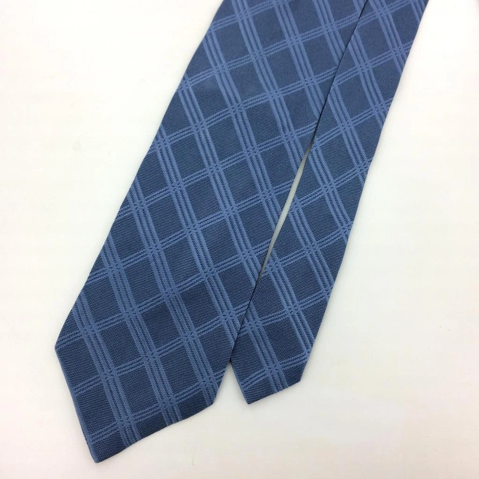 Corbata Dolce&Gabbana Italia Azul Claro Negro Cuadros Micro Puntos Lujo L3-F Foto 4 de 4