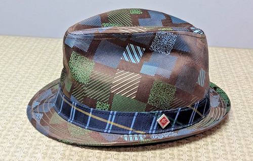 Robert Graham Silk Tie Patterned Patchwork Fedora Hat - Size L / XL