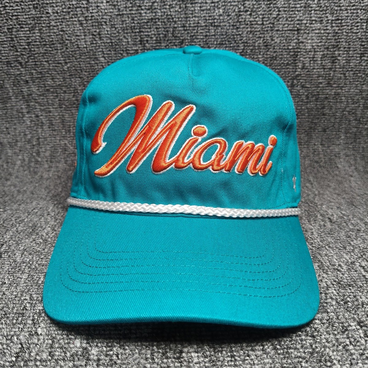 '47 Brand Miami Dolphins Aqua Script Rope Cap OSFA Snapback NFL