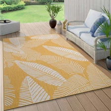 Rugshop Outdoor Carpet Distressed Palm Leave Textured Indoor Outdoor Rugs 8x10