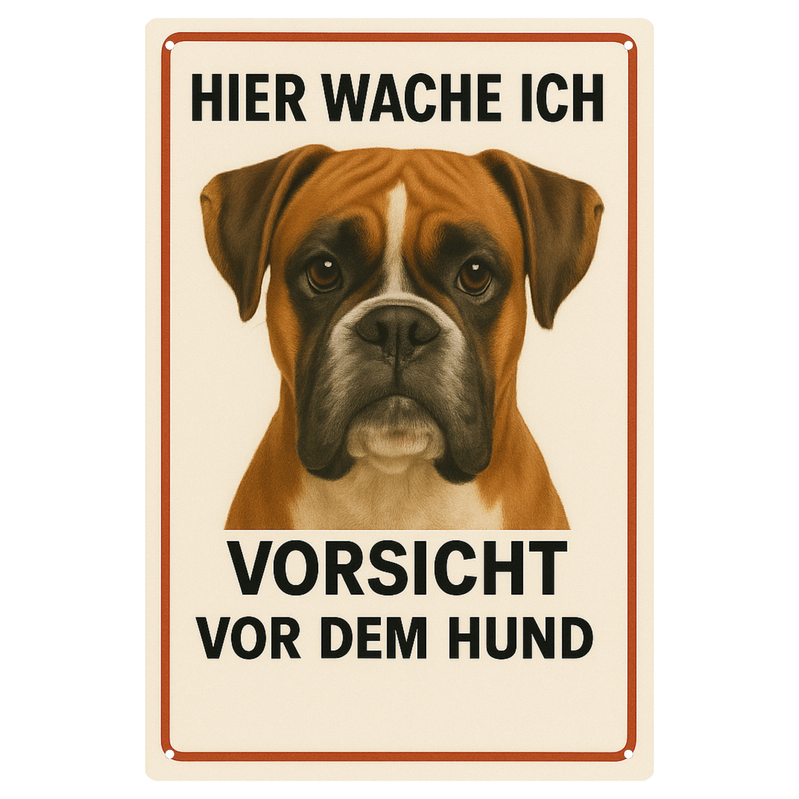 Boxer Hund Warnschild Blechschild | 20x30cm | Dekoschild Schild Metallschild