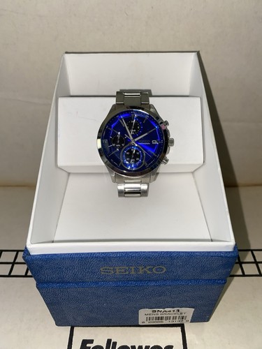 Seiko Wired Chronograph Titan Quarz 40mm silber Herren SNA413 kaum getragen