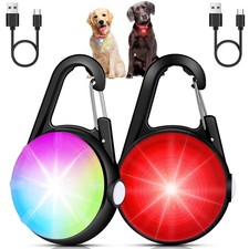 Dog Collar Light for Night Walking Clip On, 4 Modes Small, Matte Black