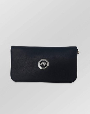 Stefano Ricci Grained Calfskin Luxury Clutch Bag with Eagle Logo