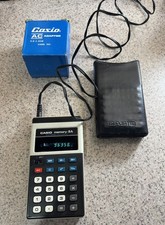 Vintage CASIO Electronic Calculator memory - 8 A  + case + AC Adaptor WORKS!