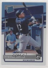 2020 Panini Donruss Optic Retail Carolina Blue & White Prizm Tyrone Taylor h3a