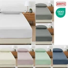 400TC Bamboo Cotton Fitted Sheet with Pillowcase Set Long Single Size 40cm Wall