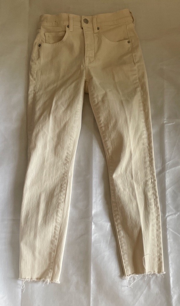 Veronica Beard Women's Debbie Ankle Skinny High Rise Jeans Ecru Size 25 Denim