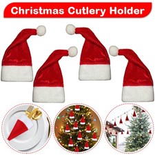 1-500 Christmas Cutlery Holder Hats Mini Santa Table Decoration Tableware Covers