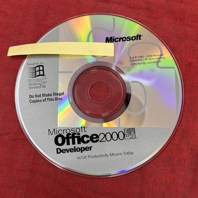 Microsoft Office 2000 Developer CD DISC only with Key for Windows 98 & NT