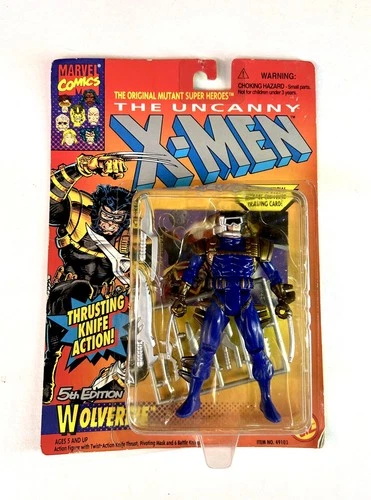 Vintage The Uncanny X-Men Wolverine Blue Suit  Knife Action 1996 ToyBiz - SEALED