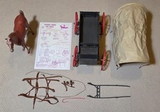 Complete Marx Covered Wagon Horse Harness Manual Tack Set Johnny West