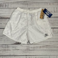 Vintage Umbro Nylon Checkered White Shorts Track Soccer Adult XL Athleisure NWT
