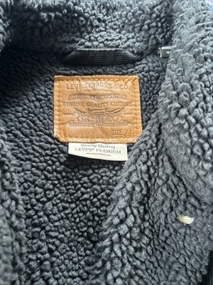 Levi's Sherpa Corduroy Trucker Jacket Black, XL