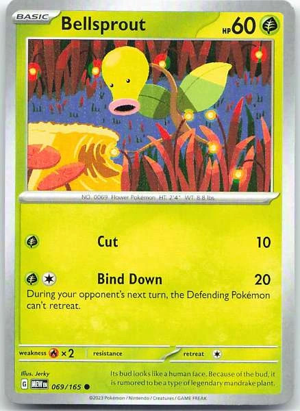 Bellsprout 069/165 Scarlet & Violet 151 Common NM Pokemon TCG