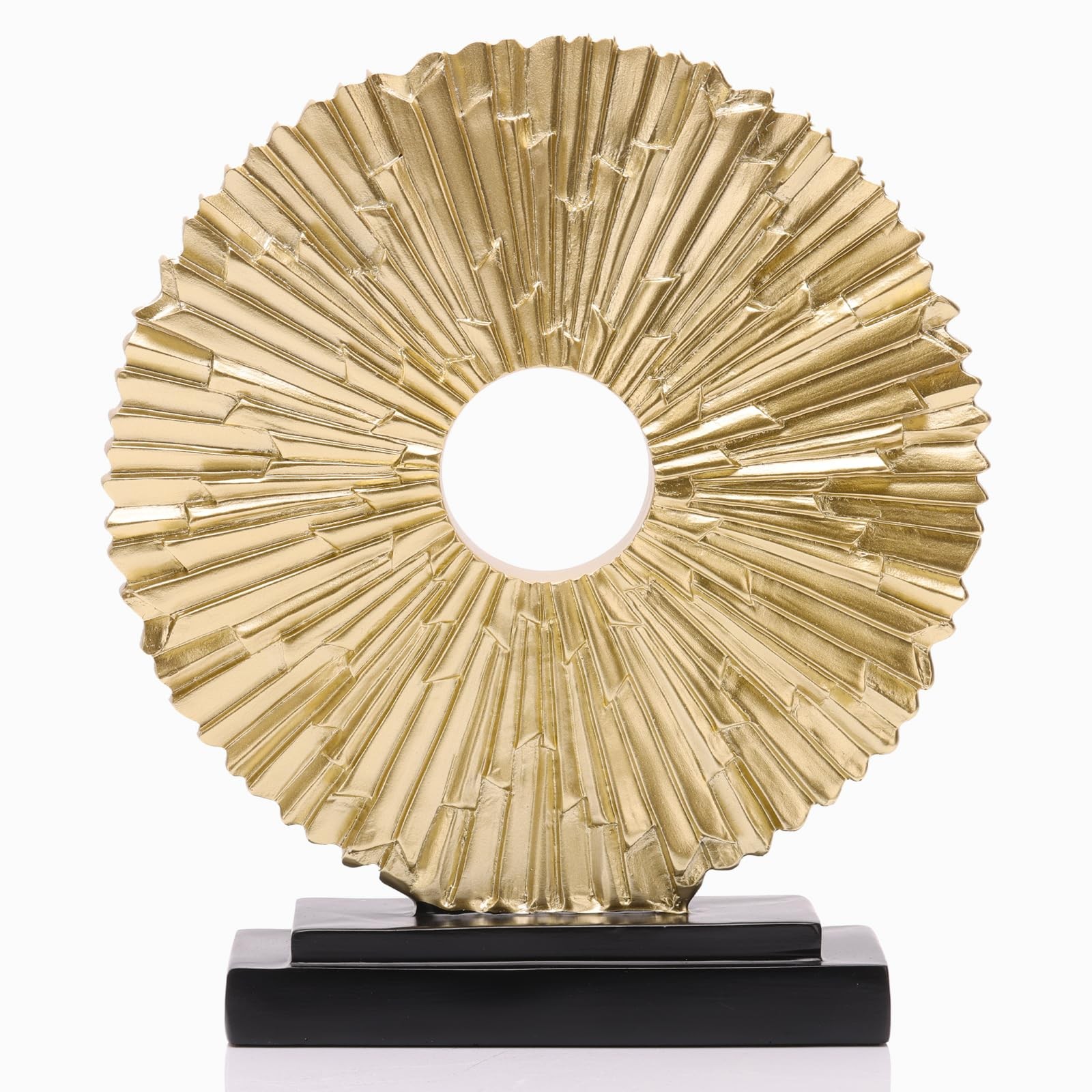 Gold Home Decor Sculpture, Unique Round line Statue, Modern Home Decor, Decor...