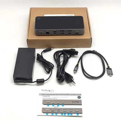 StarTech USB-C Triple Monitor Docking Station (116N-USB-DOCK) | Gray/Black