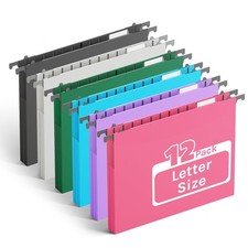 Extra Capacity Plastic Hanging File Folders,1" Expanding Accordian Pocket,Hea...