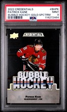 2022 UD CREDENTIALS BUBBLE HKY GOLD SPCTRM #BHPK PATRICK KANE 7/25 PSA 9