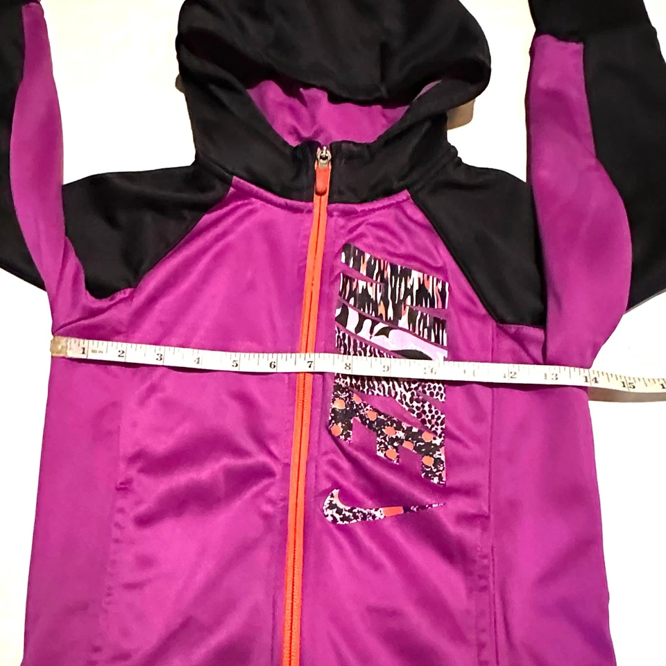 Nike Therma-Fit Zip Down Spell-Out Activewear Hoodie Sweatshirt Girls S Small — 第 3/4 张图片